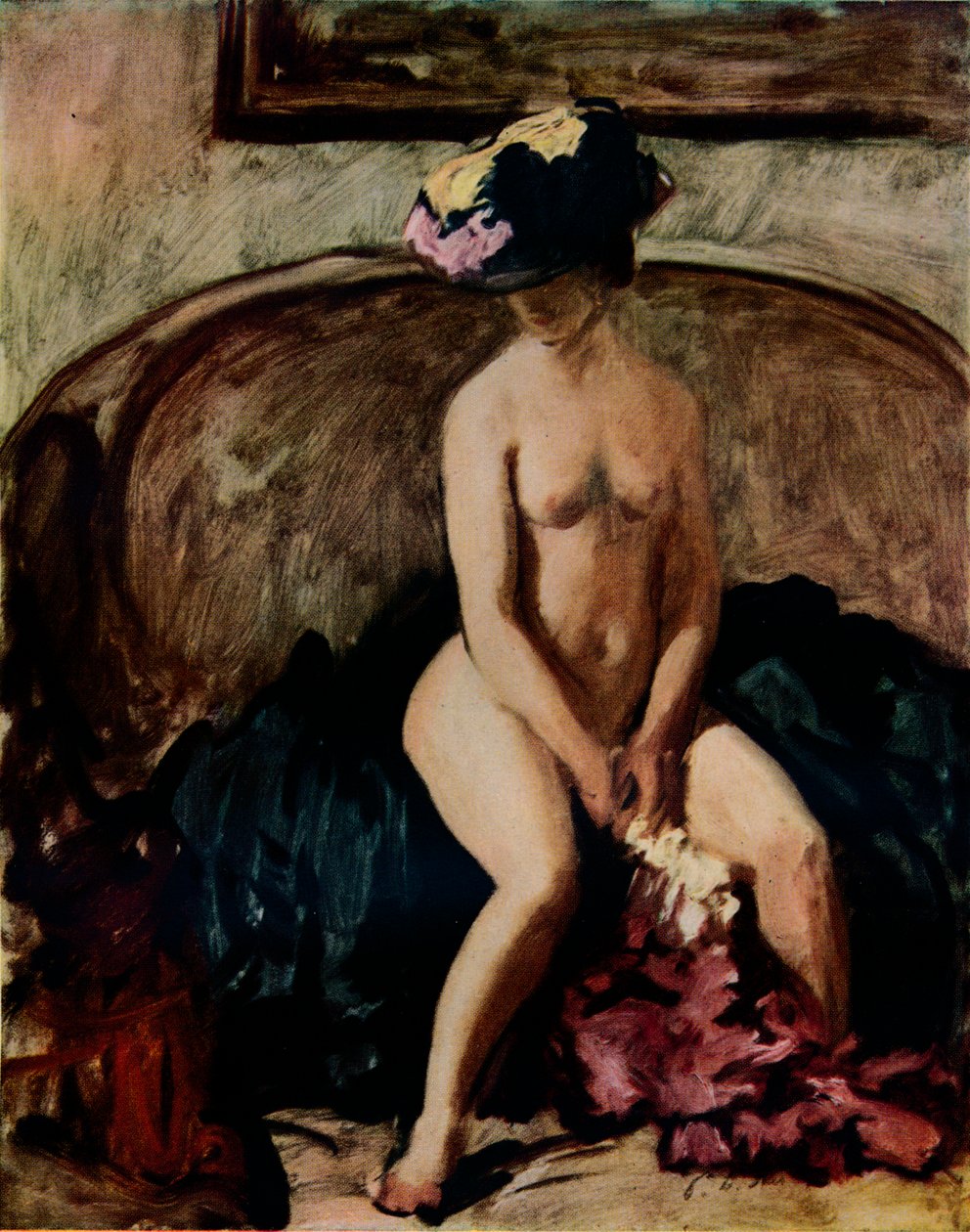 Siedzący akt: czarny kapelusz, c1900 autorstwa Philip Wilson Steer