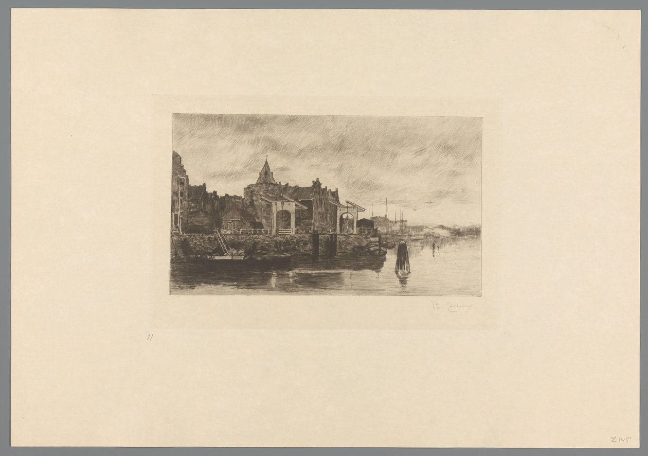 Widok na Amsterdam ze szczytem Schreierstoren Le Schreierstoren (tytuł oryginalny) Jakuba Marisa. Dwanaście krajobrazów (tytuł serii) autorstwa Philip Zilcken (signed by artist)