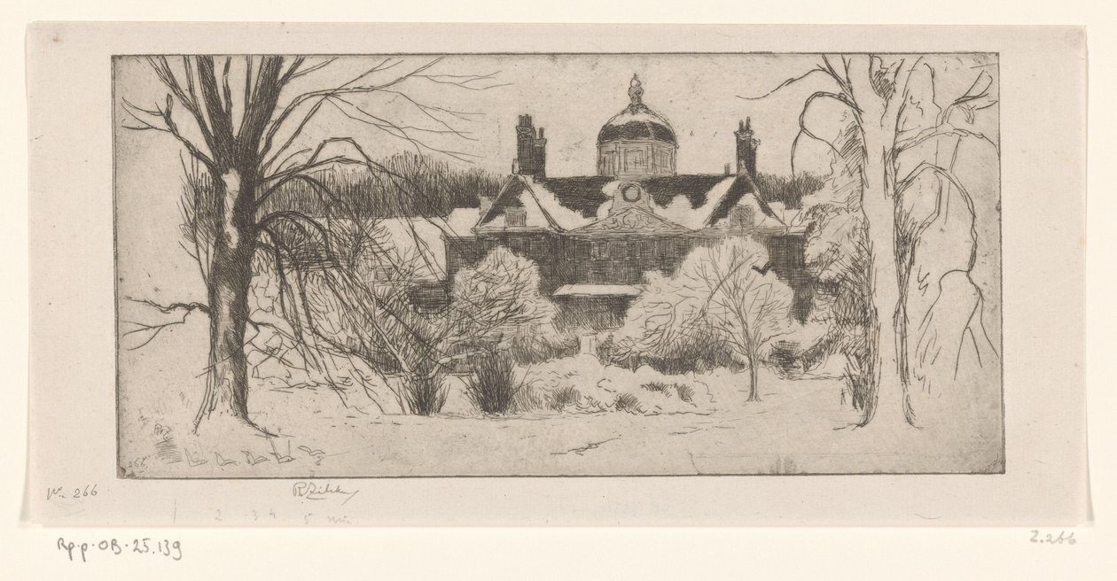 Huis ten Bosch na śniegu La Maison du Bois, La Haye (tytuł oryginalny) autorstwa Philip Zilcken (signed by artist)