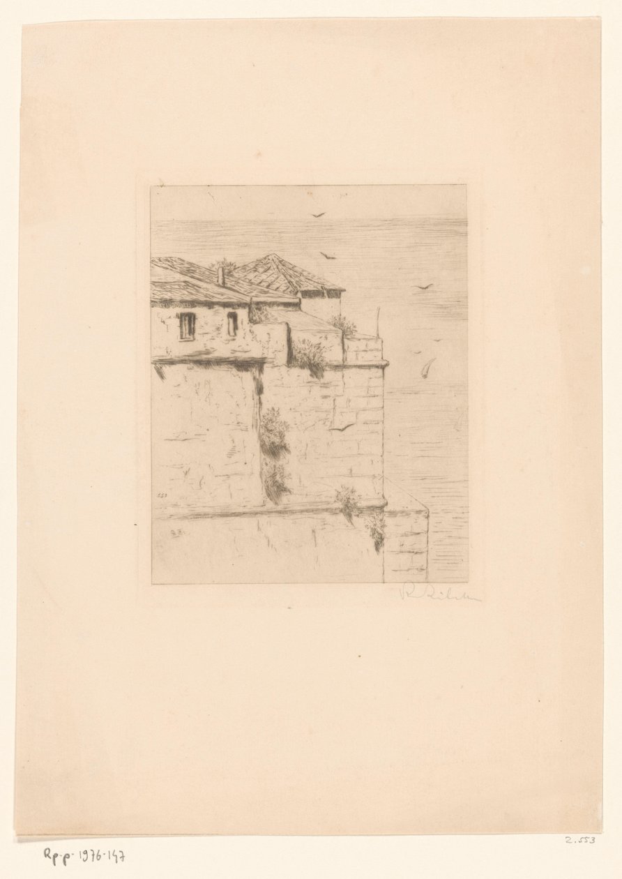 Fort Oud Turks w Algierze Stary turecki fort (Algier) (oryginalny tytuł) autorstwa Philip Zilcken (signed by artist)