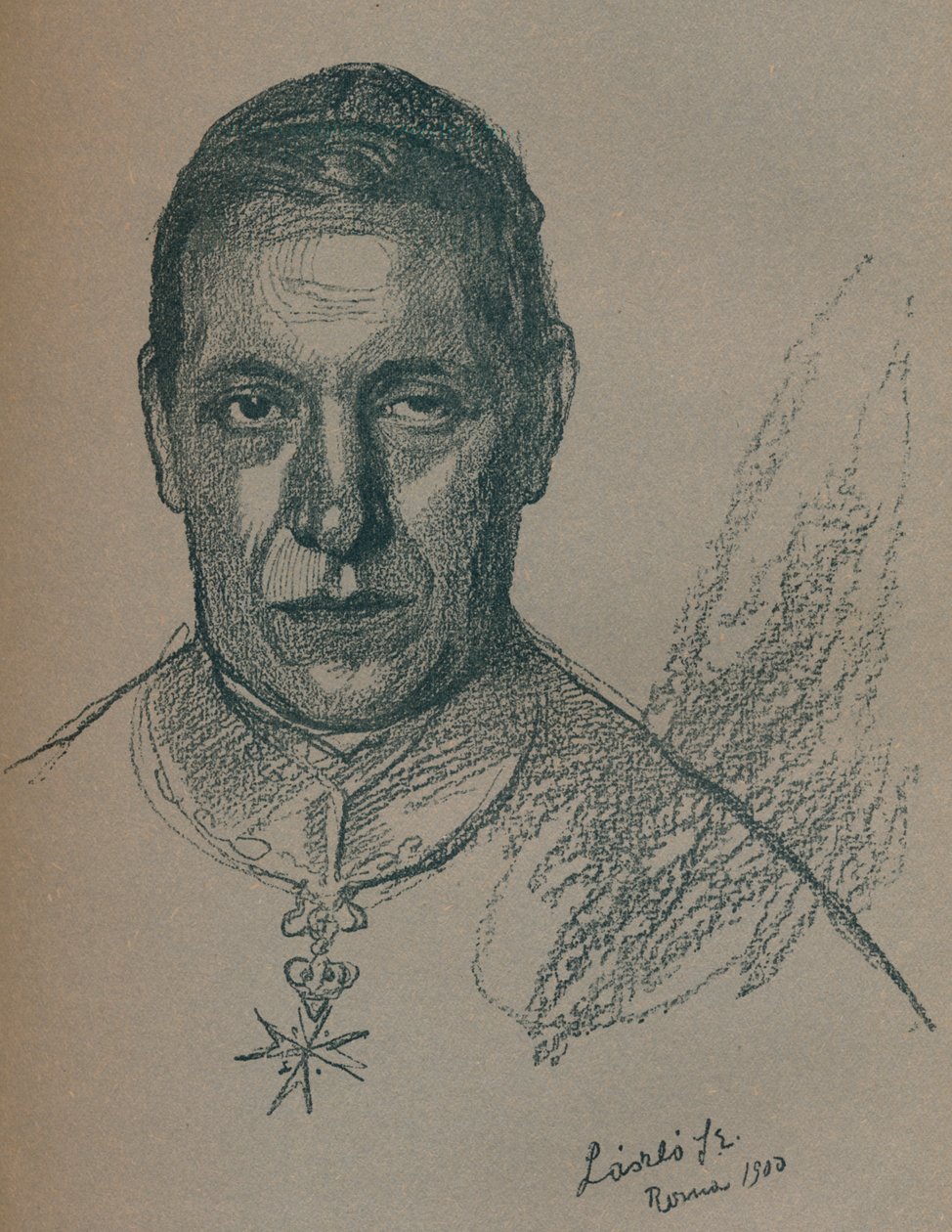 Szkic-Portret Jego Eminencji Kardynała Rampolla, 1900 1901-1902. Artyści: Fulop Laszlo, Philip A de Laszlo. autorstwa Philip de László