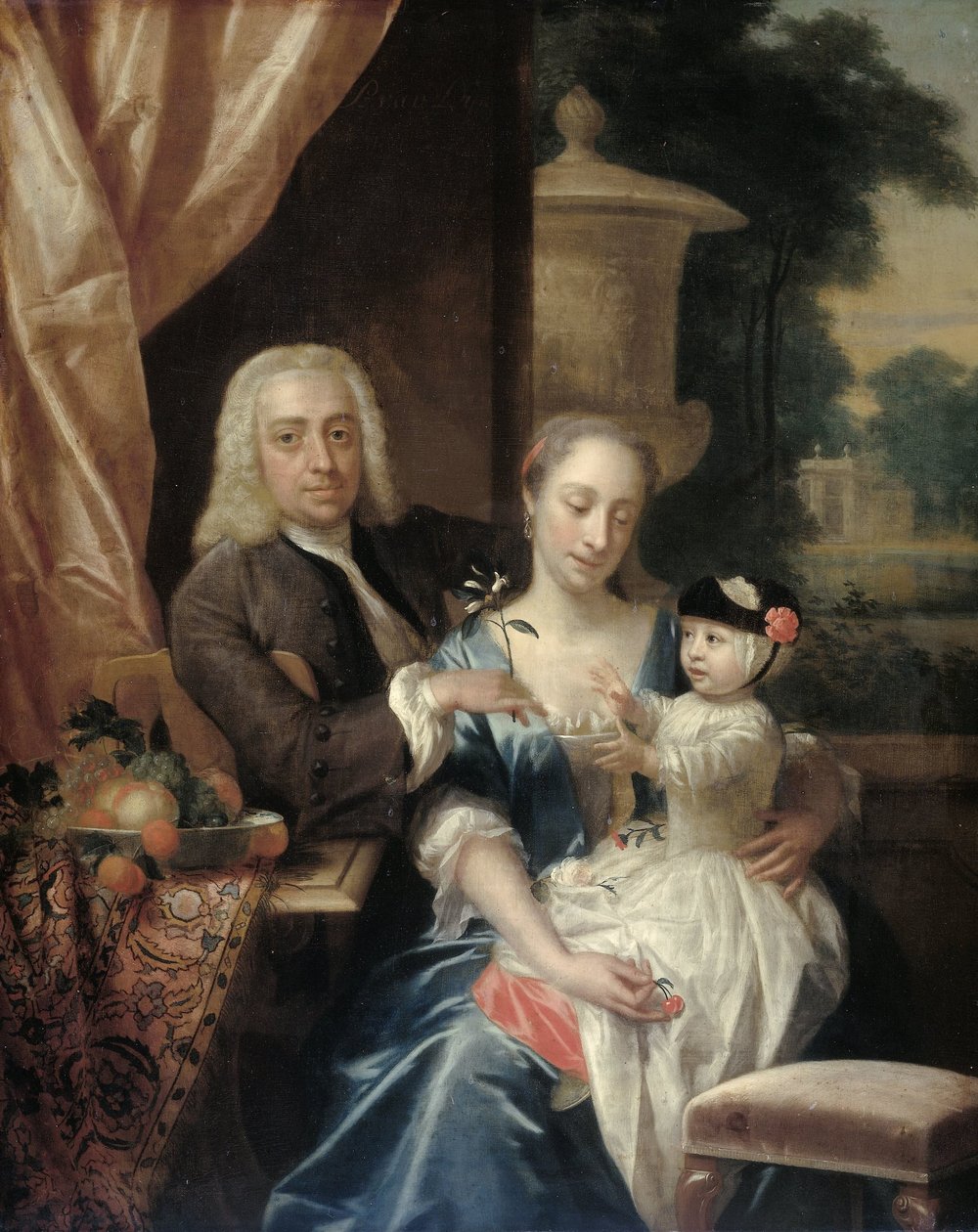 Isaac Parker (1702-1755), jego żona Justina Johanna Ramskrammer (1702-1798) i ich syn Willem Alexander (1740-1747) autorstwa Philip van Dijk