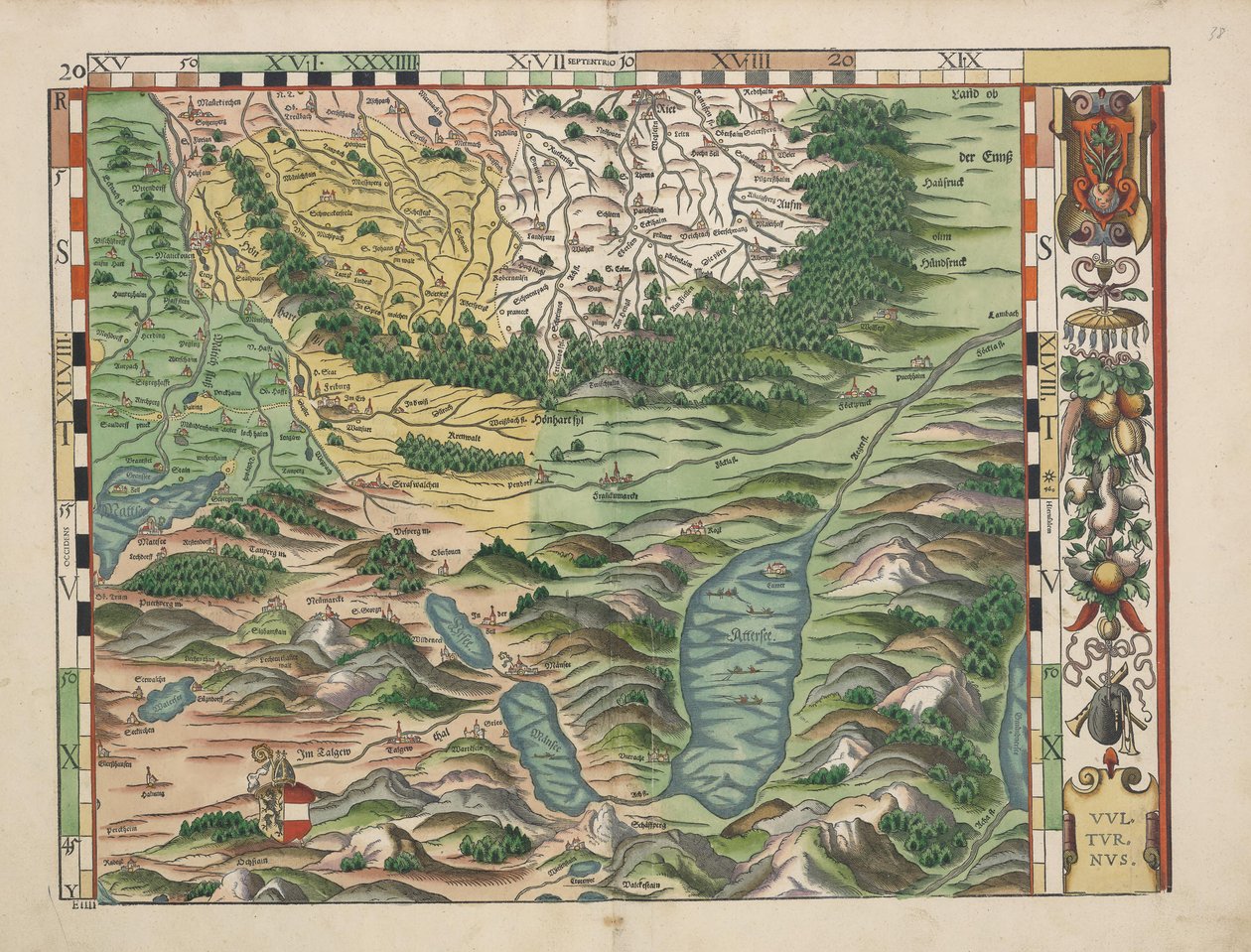 Bawarskie stoły wiejskie z 1568 r. (panel 20) autorstwa Philipp Apian