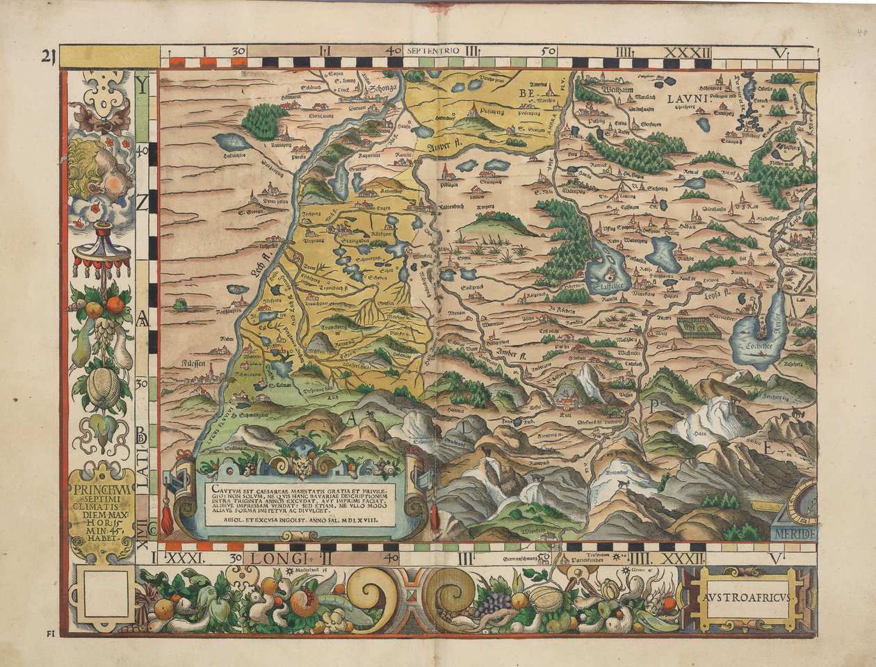 Bairische Landtafeln z 1568 r. (tablica 21) autorstwa Philipp Apian