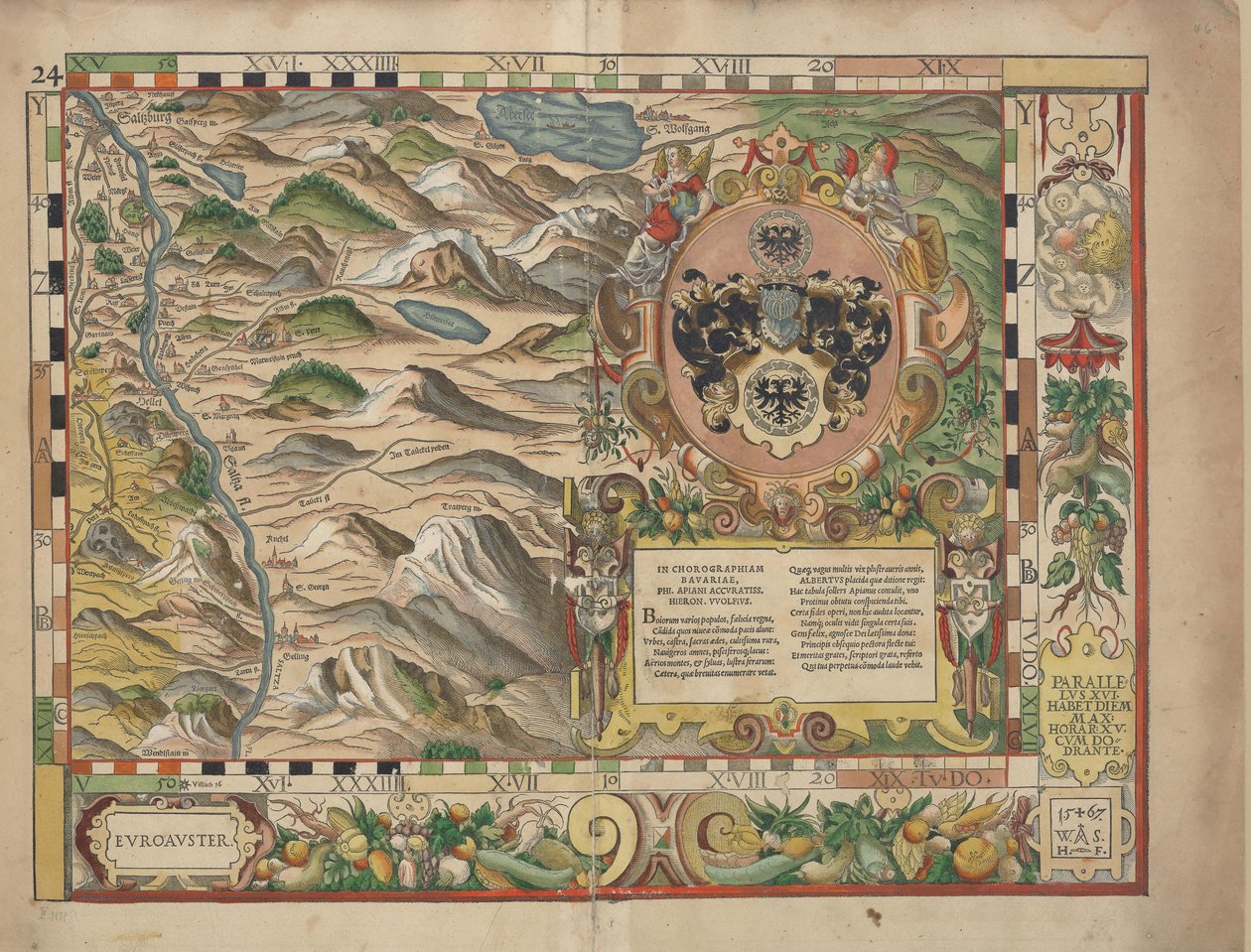 Bairische Landtafeln z 1568 r. (tablica 24) autorstwa Philipp Apian