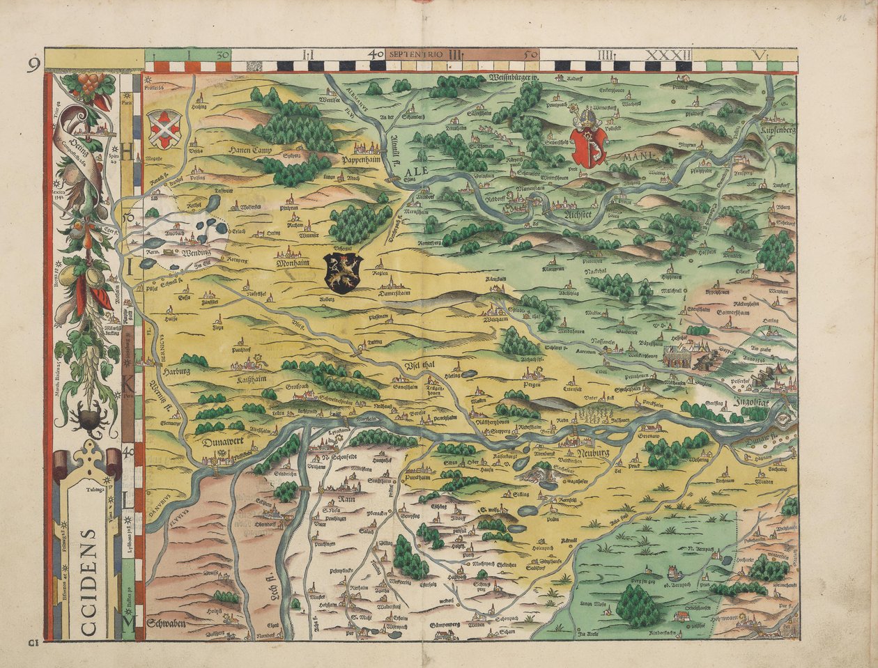 Bairische Landtafeln z 1568 r. (tablica 9) autorstwa Philipp Apian
