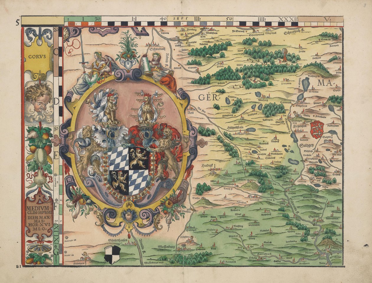 Philipp Apian - Bawarskie stoły wiejskie z 1568 r. (panel 5) ok. 1 autorstwa Philipp Apian