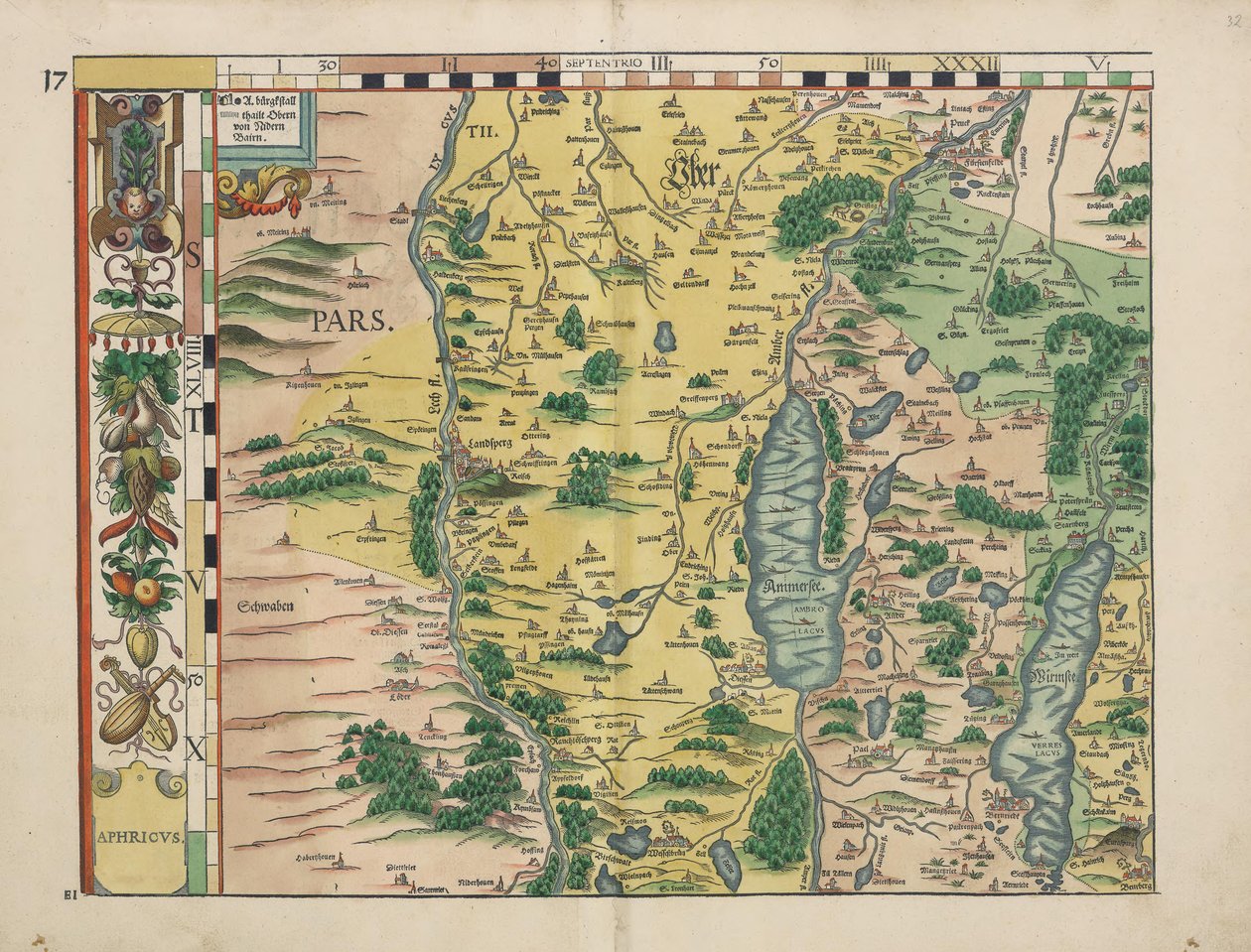 Philipp Apian - Bawarskie Tablice Ziemskie z 1568 r. autorstwa Philipp Apian