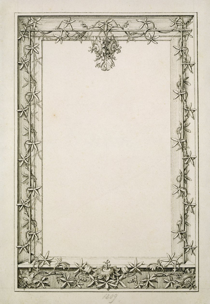Ramka ozdobna, 1809 (pióro i tusz na papierze) autorstwa Philipp Otto Runge