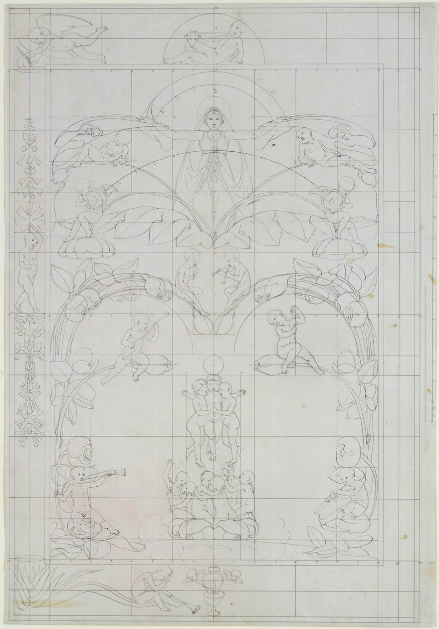 Wieczór, 1803 (ołówek i pranie na papierze) autorstwa Philipp Otto Runge