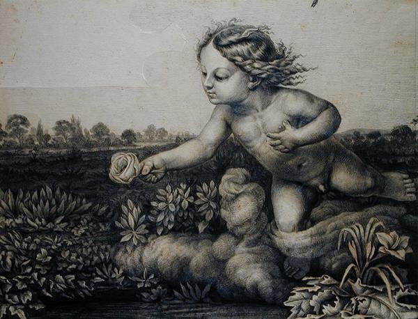 Dżin z różą, 1809 autorstwa Philipp Otto Runge