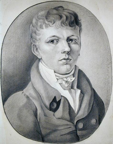 Portret Gustava Runge, 1799 (czarna kreda na papierze) autorstwa Philipp Otto Runge
