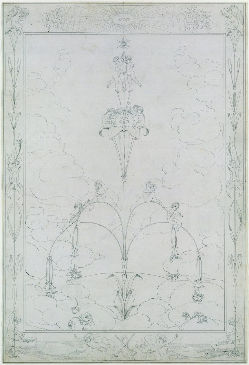 Poranek, 1803 (atrament na papierze) (zob. też 141681) autorstwa Philipp Otto Runge