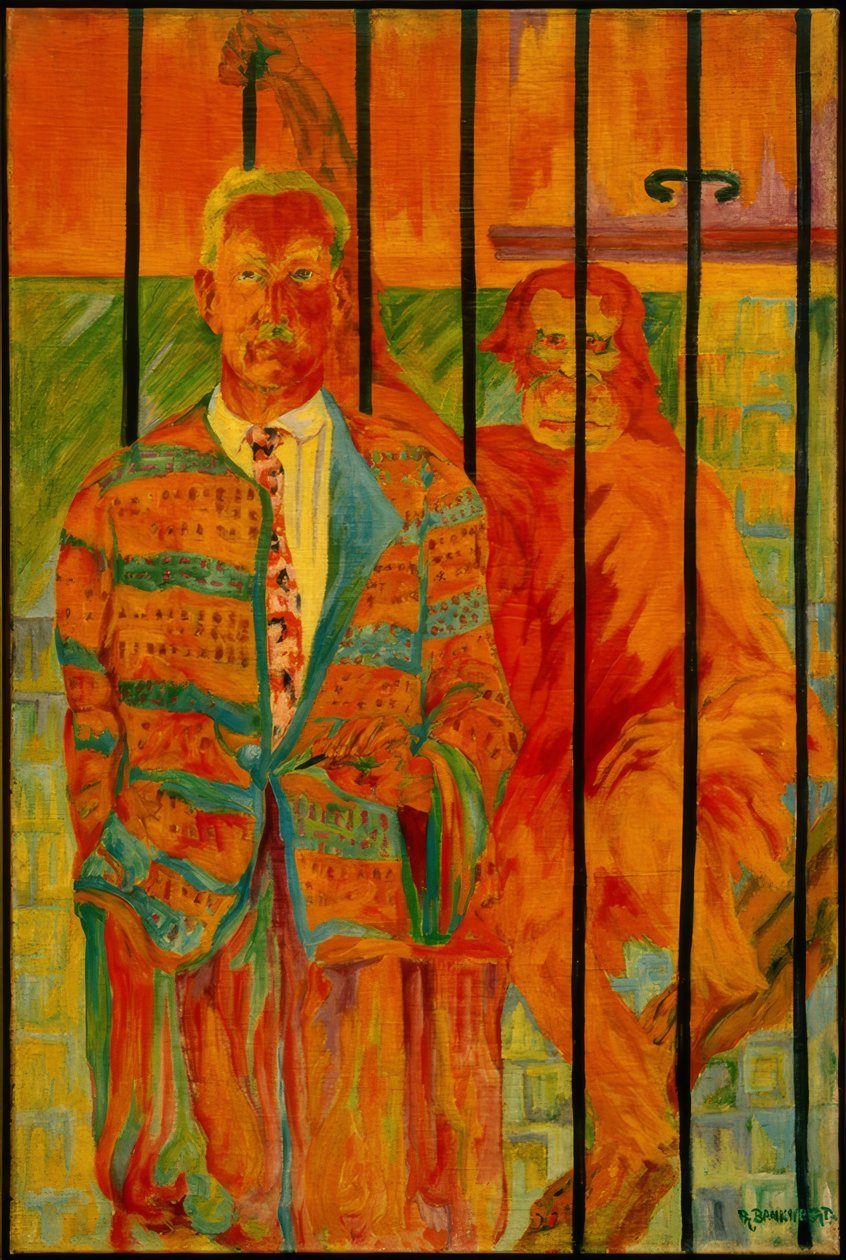 Autoportret z orangutanem autorstwa Philipp Bauknecht