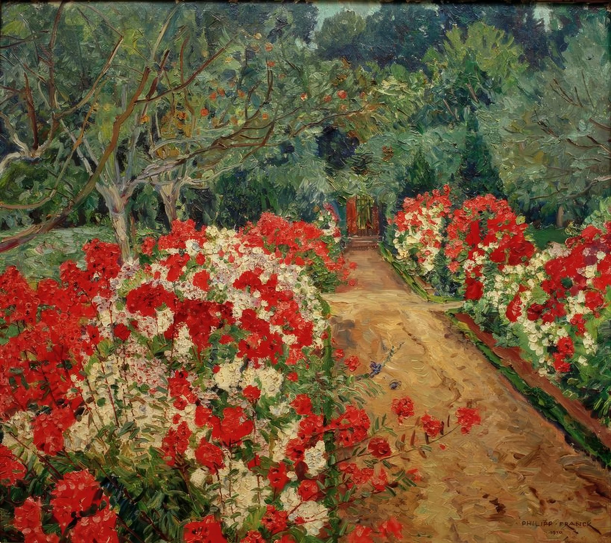 Ścieżka ogrodowa z rabatą z floksów autorstwa Philipp Franck