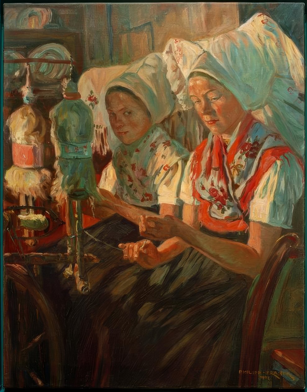 Spreewald kobiety kręcą się autorstwa Philipp Franck