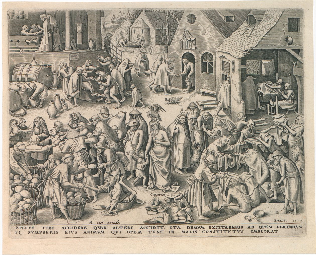 Caritas Charity z Siedmiu Cnót, 1559. autorstwa Philipp Galle