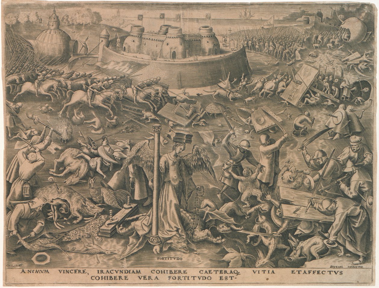 Fortitudo Fortitude z Siedmiu cnót, 1559. autorstwa Philipp Galle