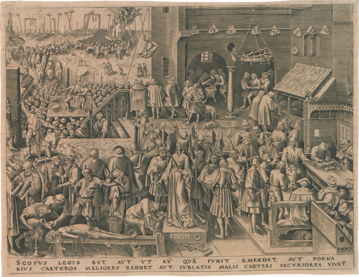 Justitia Justice z Siedmiu cnót, 1559. autorstwa Philipp Galle