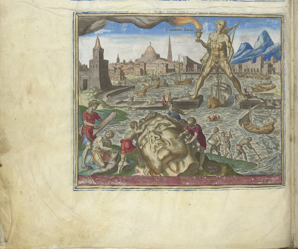 Kolos z Rodos z serii Ósme cuda świata, 1572 autorstwa Philipp Galle