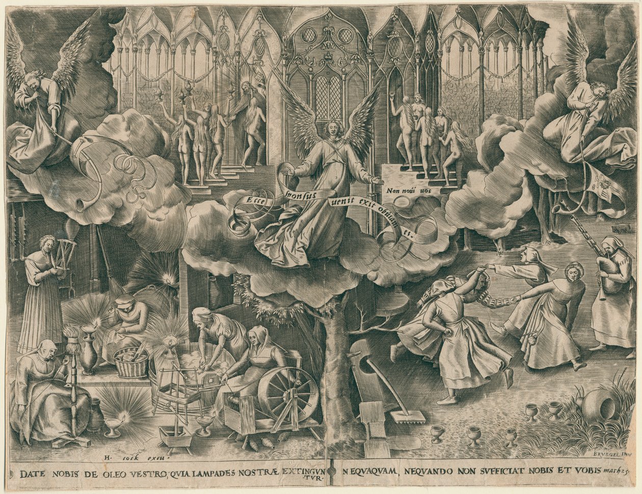 Przypowieść o pannach mądrych i głupich, 1570. autorstwa Philipp Galle