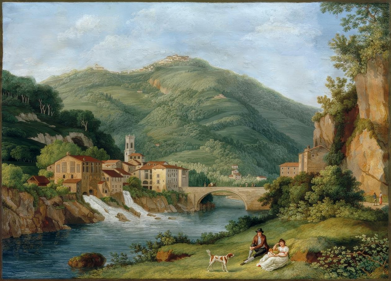 Hackert, Brücke bei Serraglio nad Limą w Bagni di Lucca autorstwa Philipp Hackert
