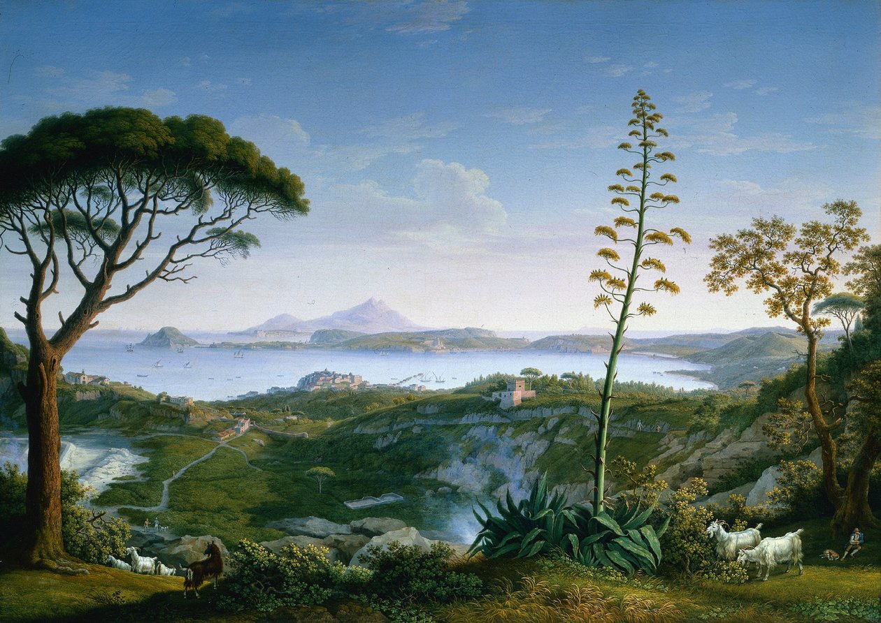 Widok na Zatokę Pozzuoli z Solfatara, 1803. autorstwa Philipp Hackert