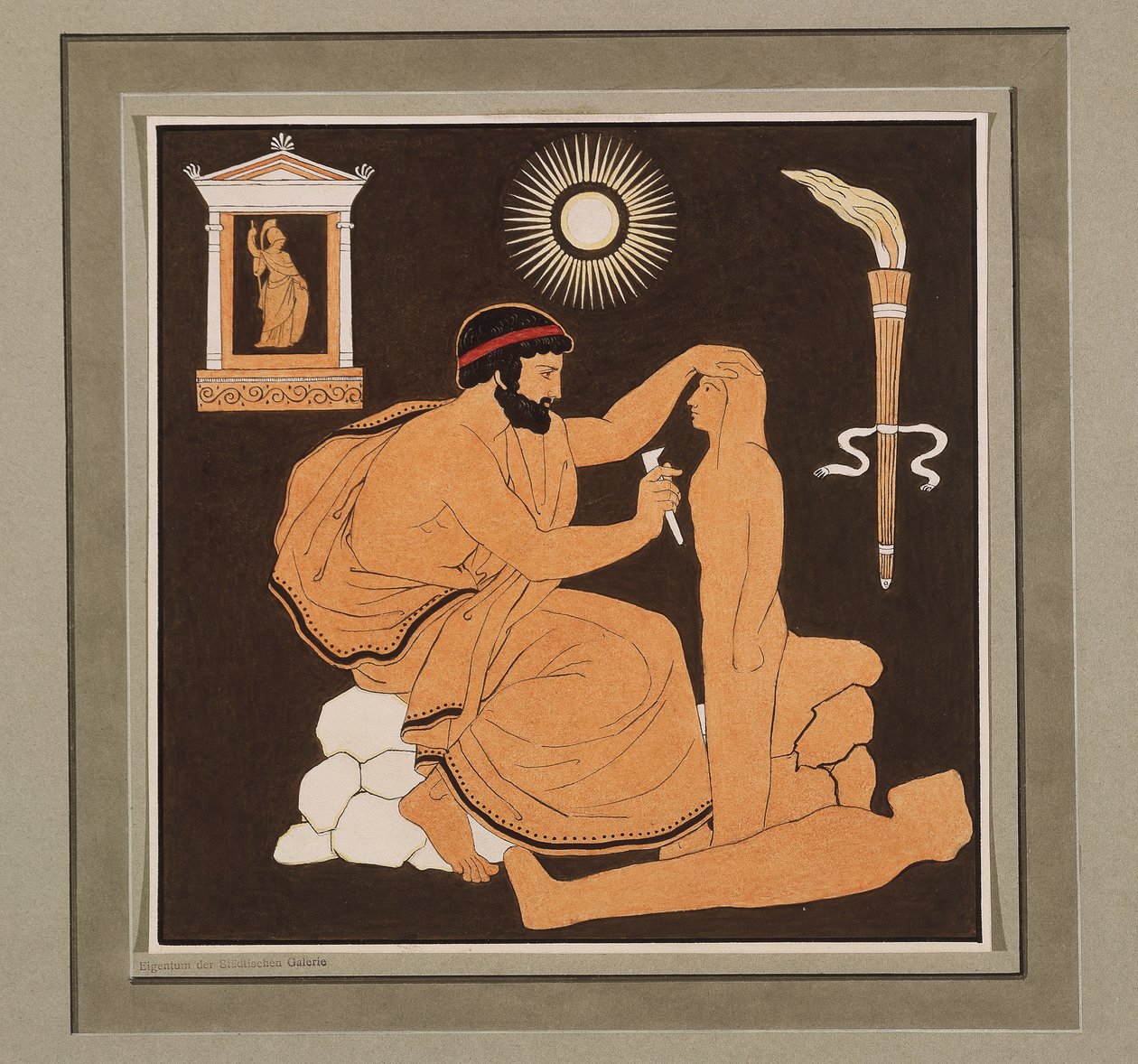Prometheus formt aus Lehm den Menschen autorstwa Philipp Veit