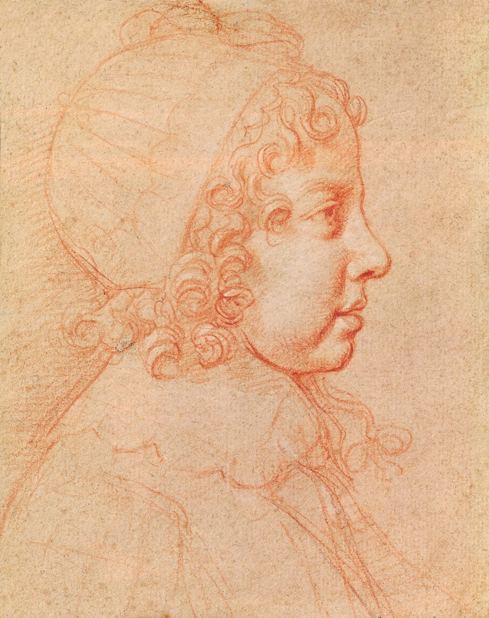 Portret Ludwika XIV jako dziecko (czerwona kreda na papierze) autorstwa Philippe de Champaigne