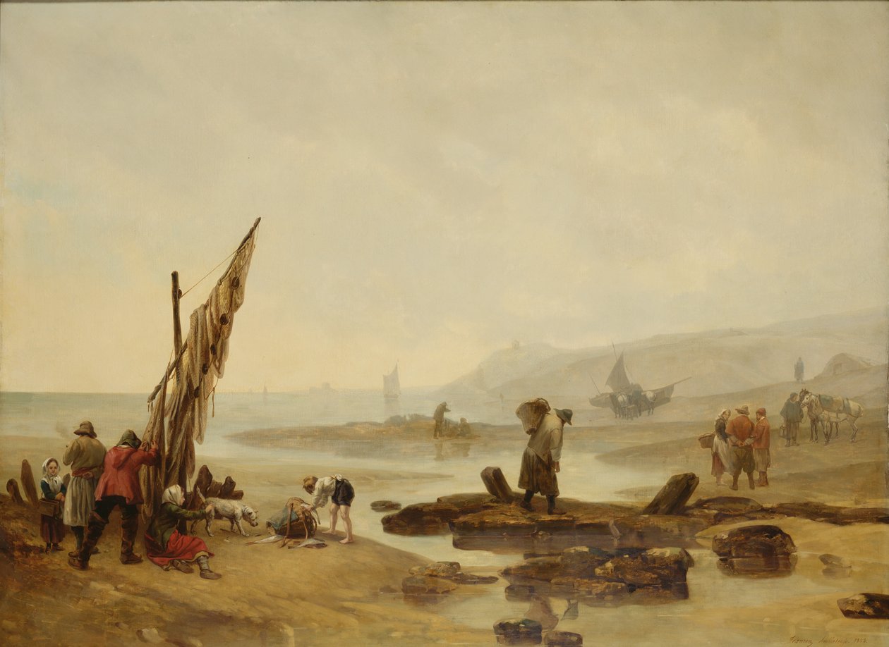 Widok Ambleteuse, 1854 autorstwa Philippe Auguste Jeanron