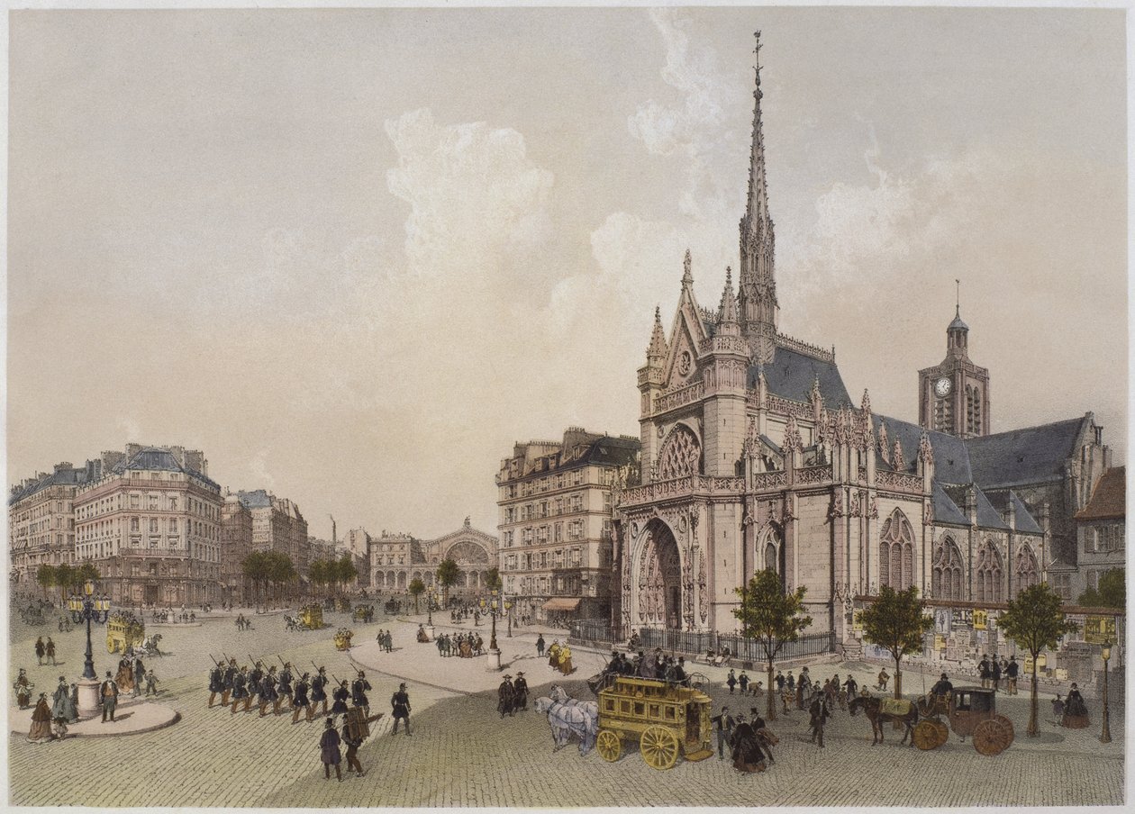 Kościół św. Wawrzyńca, Paryż, ilustracja z "Paryża w jego blasku", wyd. Henri Charpentier, 1861 autorstwa Philippe Benoist