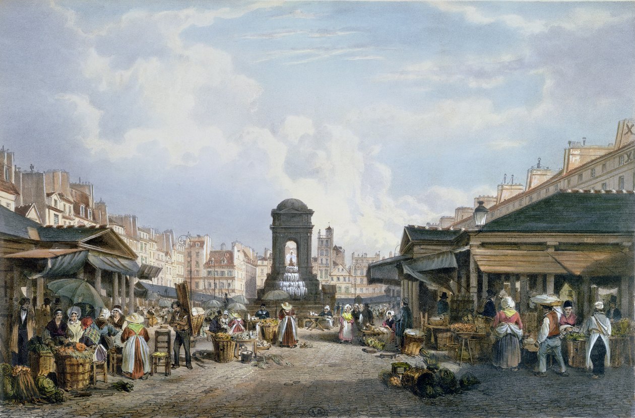 Widok Marche des Innocents, ok. 1840-45 autorstwa Philippe Benoist
