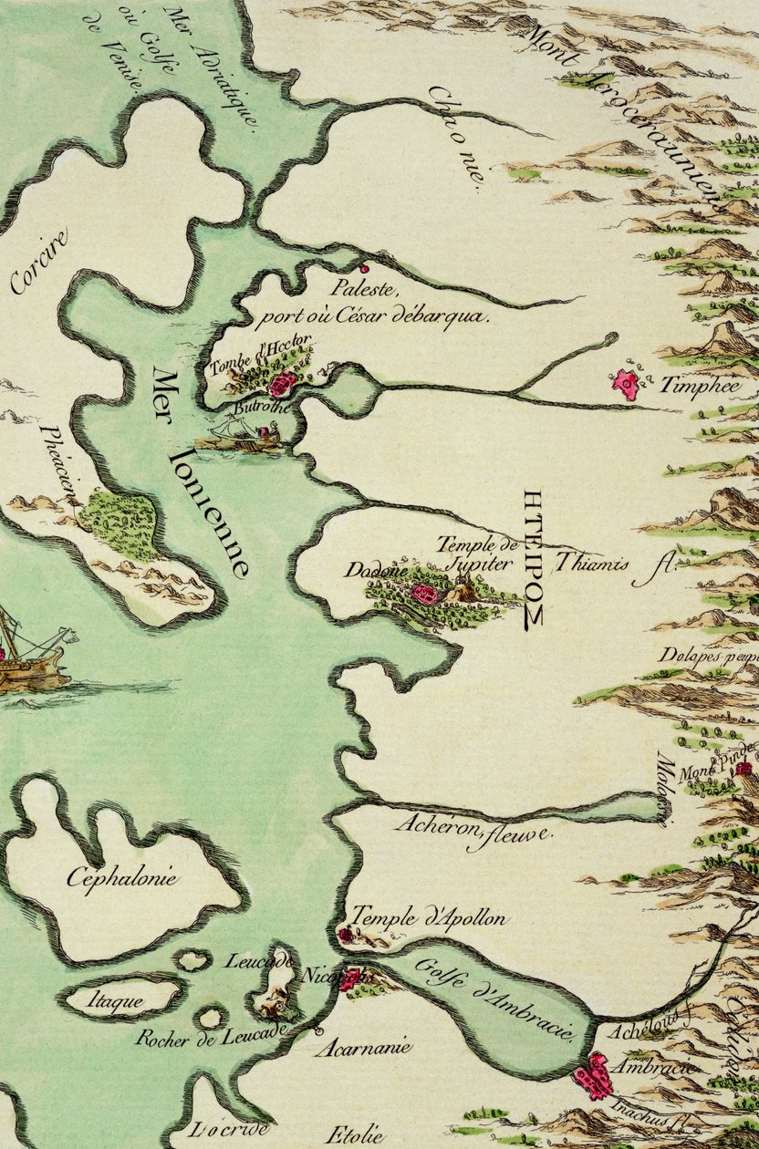 Mapa Epiru do „Andromachy” Jeana Racine