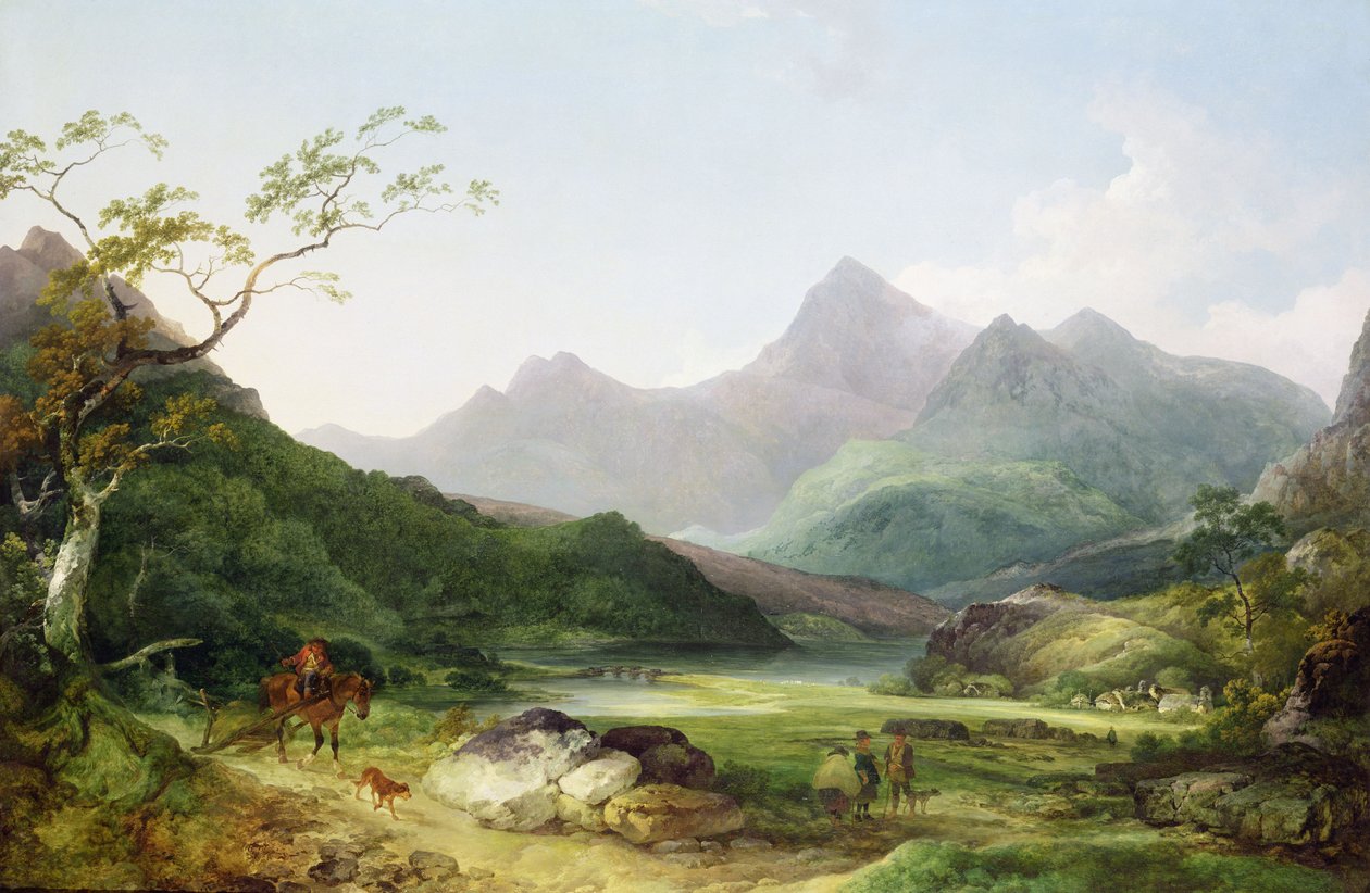 Widok na Snowdon z Capel Curig, 1787 autorstwa Philippe Jacques de Loutherbourg