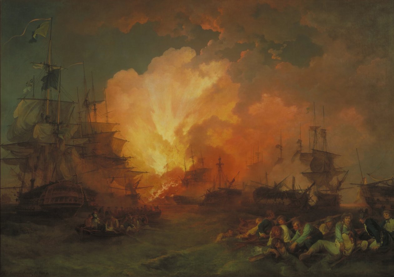 Bitwa nad Nilem autorstwa Philippe Jacques de Loutherbourg