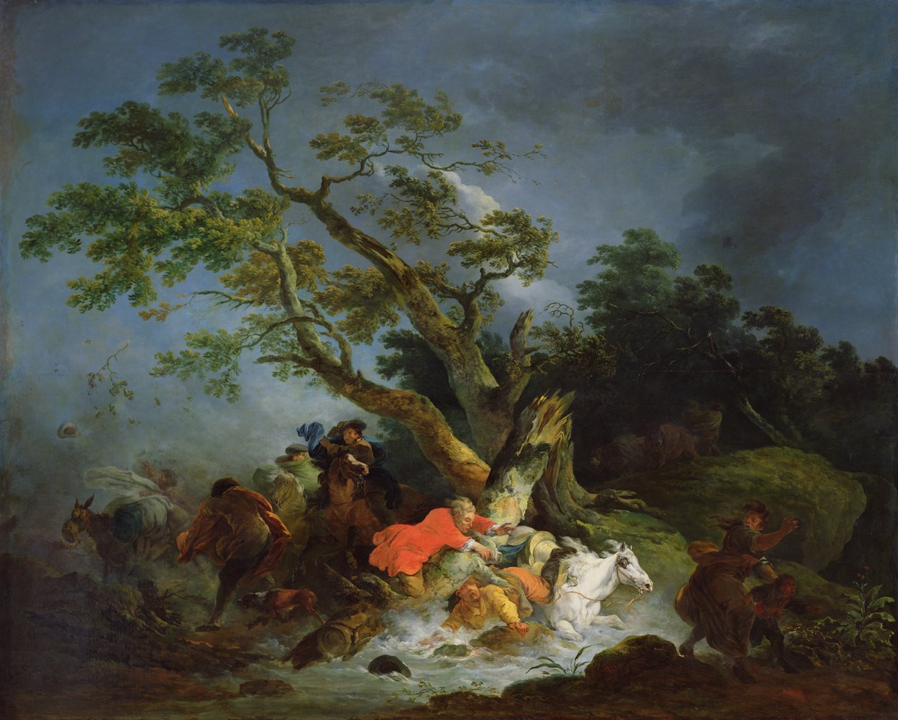 Podróżni złapani podczas burzy, ok. 1770 r. autorstwa Philippe Jacques de Loutherbourg