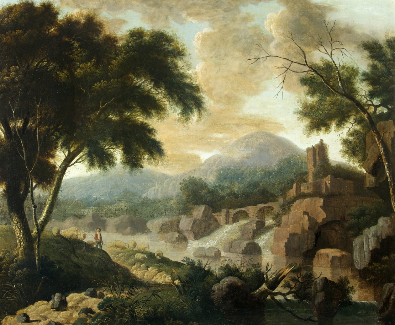 Krajobraz z Rwącą Rzeką, 1760-1800 autorstwa Philippe Jacques de Loutherbourg