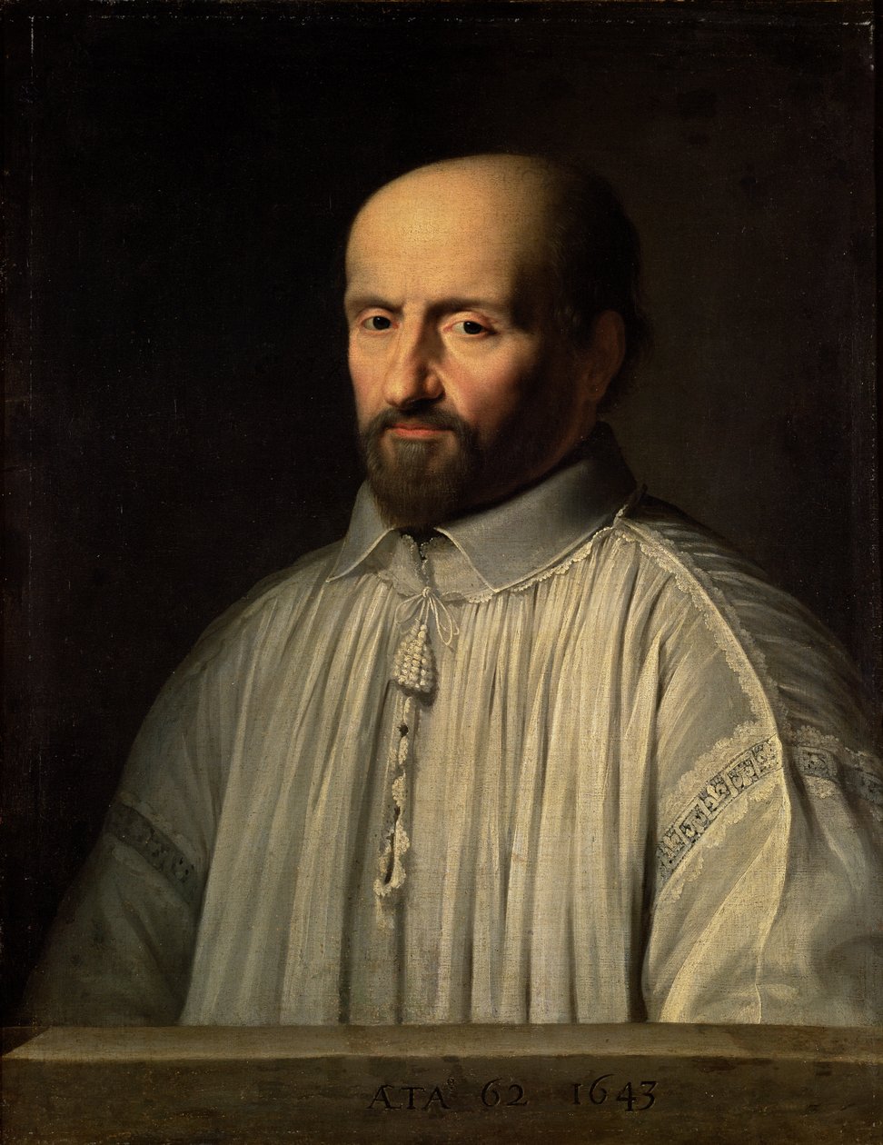 Portret opata św. Cyrana, ok. 1643 autorstwa Philippe de Champaigne