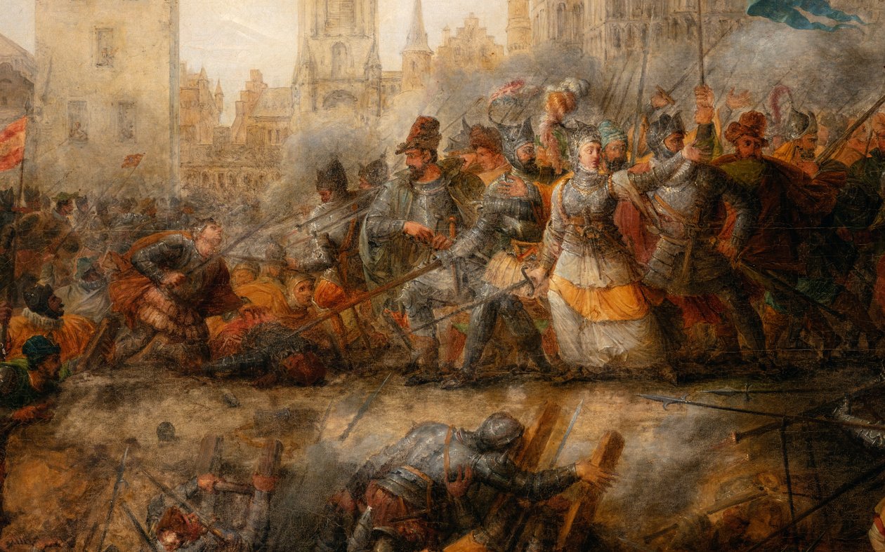 Obrona Tournai przez księżniczkę Epinoy, Philippe-Auguste Hennequin, Muzeum Sztuk Pięknych w Tournai autorstwa Philippe Auguste Hennequin