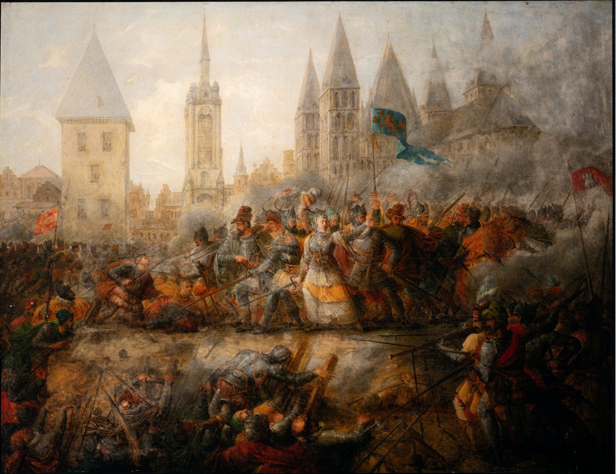 Obrona Tournai przez księżniczkę Epinoy, Philippe-Auguste Hennequin, Muzeum Sztuk Pięknych w Tournai autorstwa Philippe Auguste Hennequin