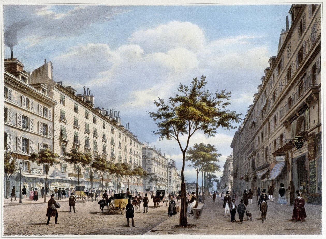 Le boulevard des Italians - w „Chodzenie po Paryżu i okolicach” Jacotteta i Benoista, wyd. Gihaut autorstwa Philippe Benoist