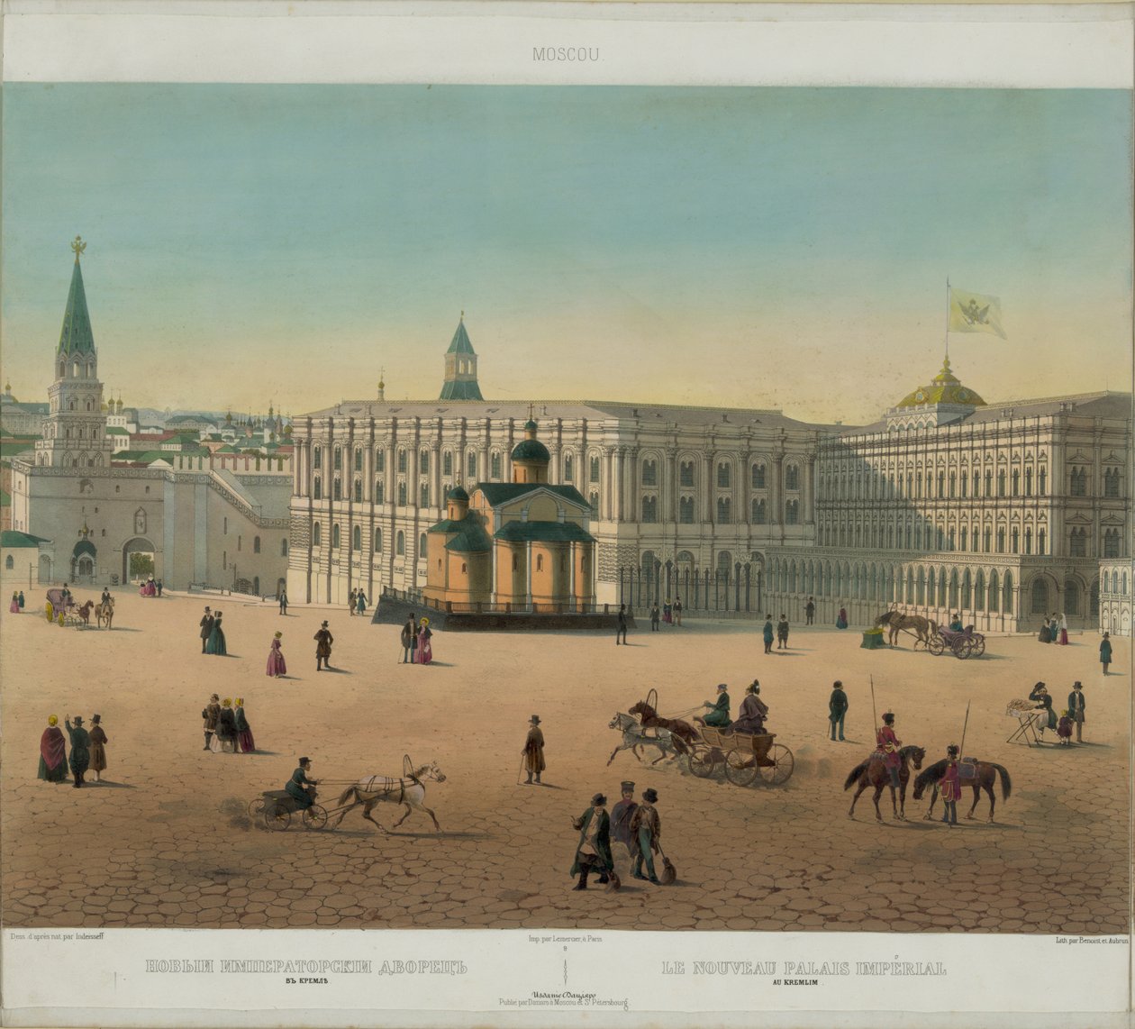 Wielki Pałac Kremlowski z panoramy Moskwy w 10 częściach, ok. 1848 autorstwa Philippe Benoist