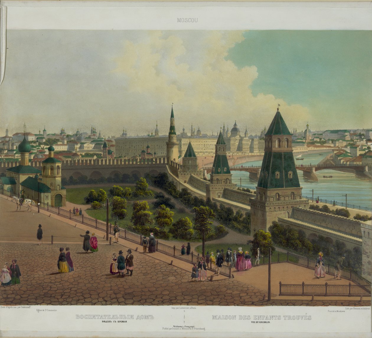 Moskiewski Dom Dziecka z panoramy Moskwy w 10 częściach, ok. 1848 autorstwa Philippe Benoist
