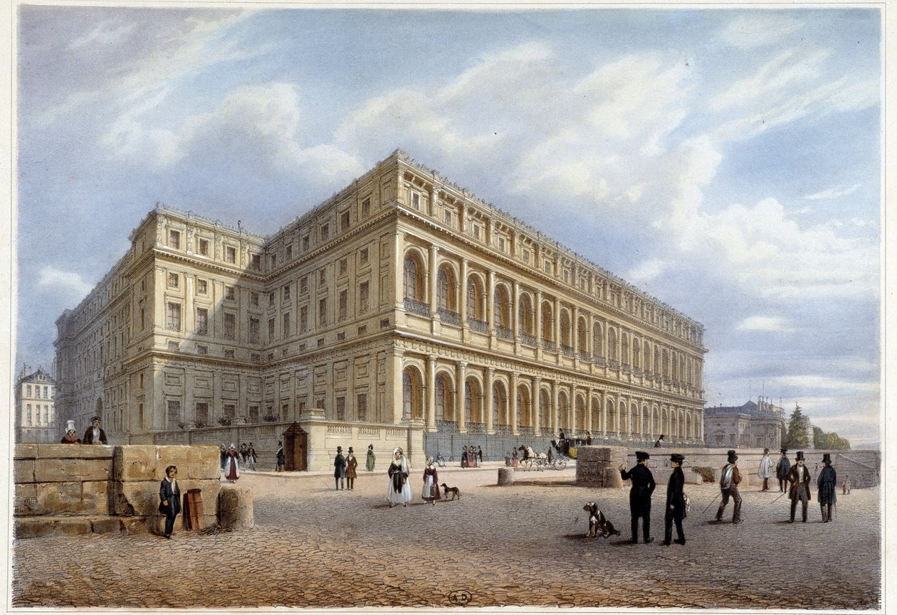 Widok na Pałac Orçay (albo Orsay?) - w „”Promenade dans Paris et ses environs””, proj. Jacottet i Benoist, ok. 1930 r. 1840 autorstwa Philippe Benoist