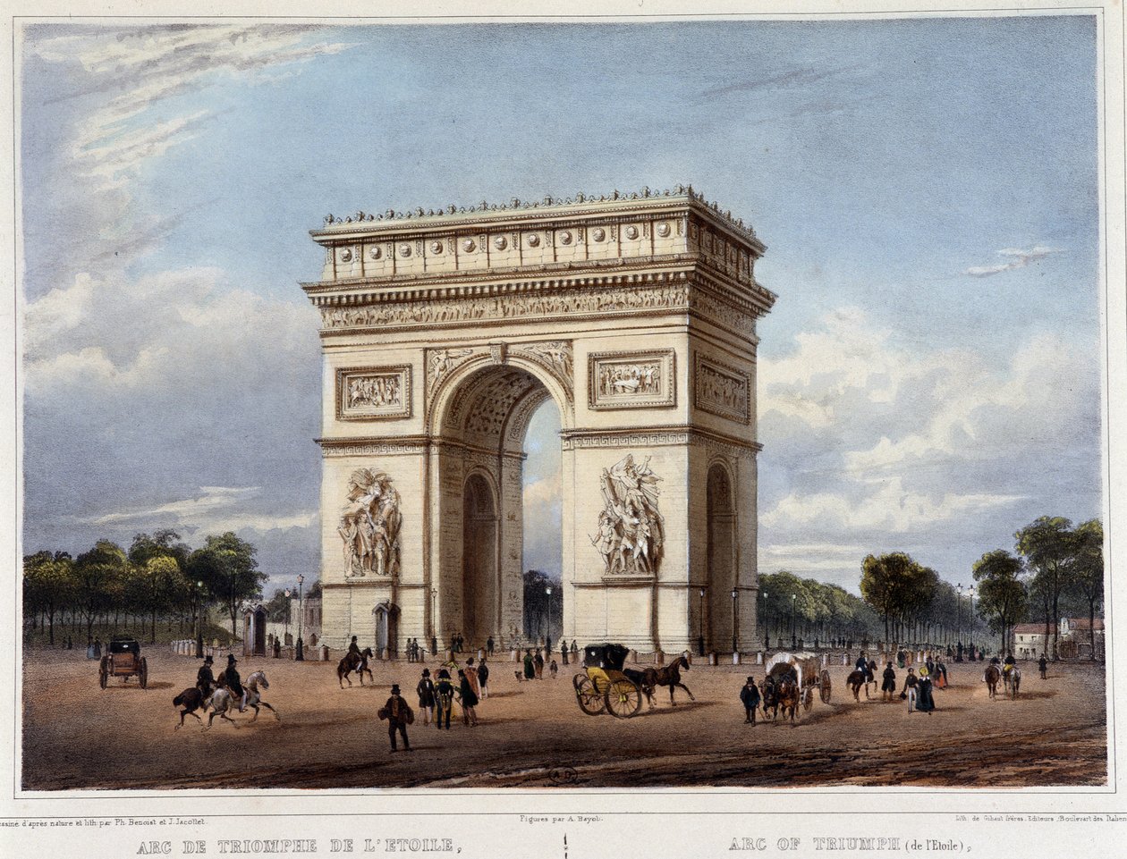 Łuk Triumfalny - w „”Spacer po Paryżu i okolicach””, proj. Jacottet i Benoist, ok. 1930 r. 1840 autorstwa Philippe Benoist
