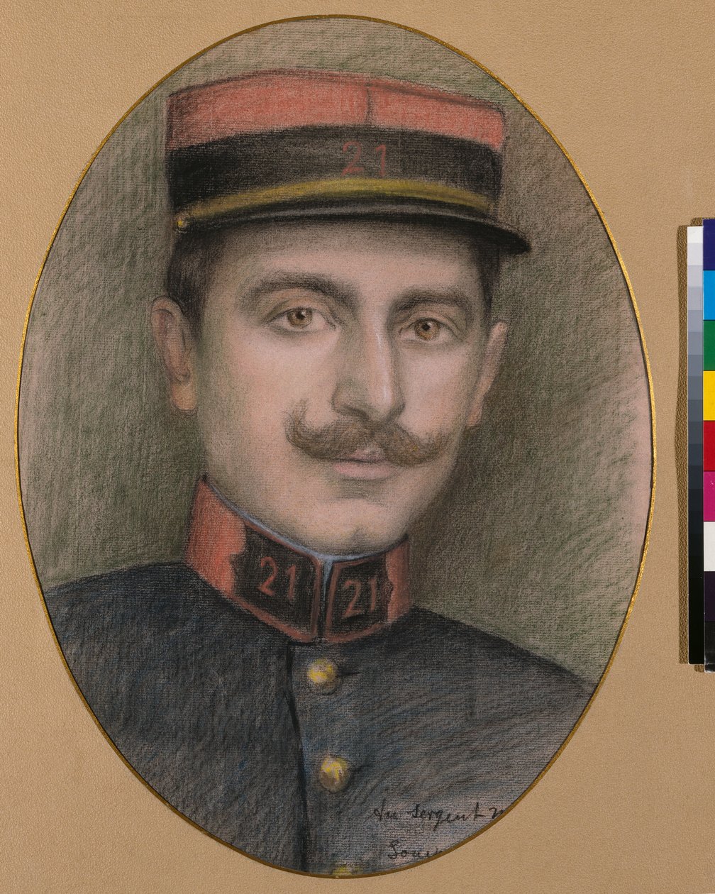 Sierżant 21 pułku piechoty (pastel na papierze) autorstwa Philippe Galard