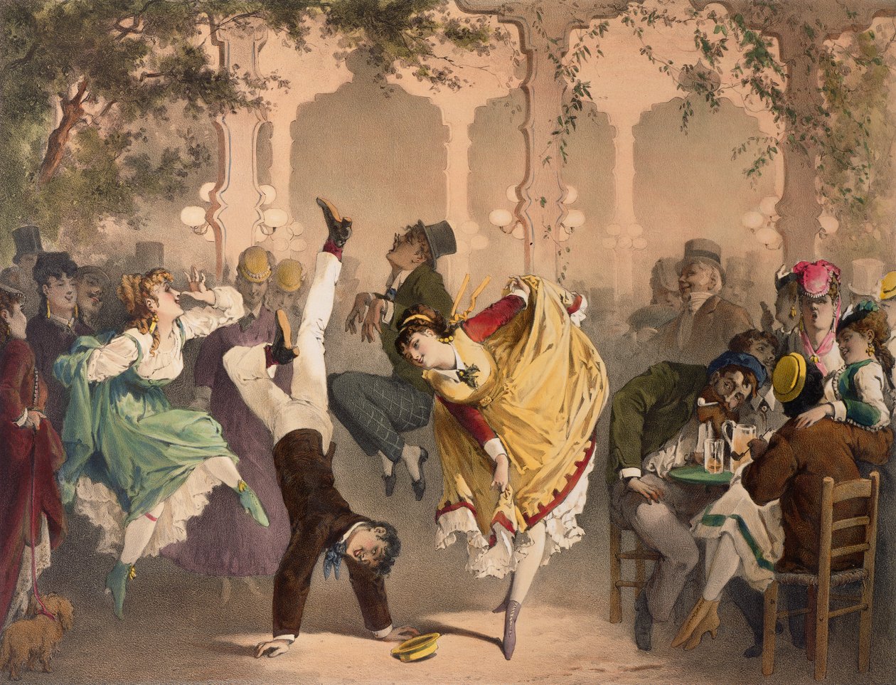 Le Quadrille a Bullier (kolorowa lito) autorstwa Philippe Jacques Linder