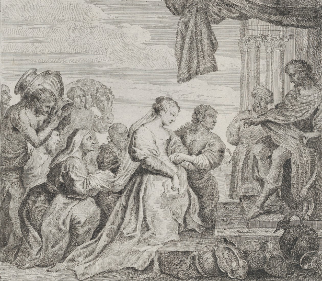 Salomon i królowa Saby, 1784. autorstwa Philippe Lambert Joseph Spruyt