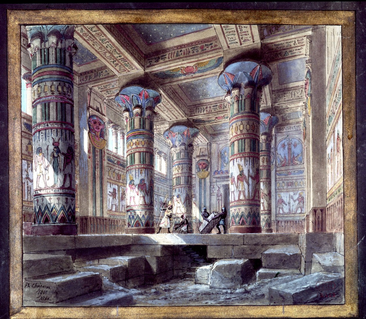 Scenografia Philippe Chaperona do opery Aida Giuseppe Verdi autorstwa Philippe Marie Chaperon