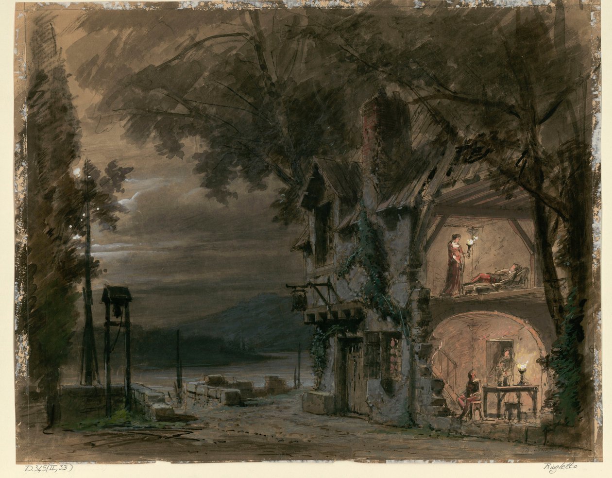 Scenografia do opery Rigoletto Giuseppe Verdiego. Paryż, Theatre National de l